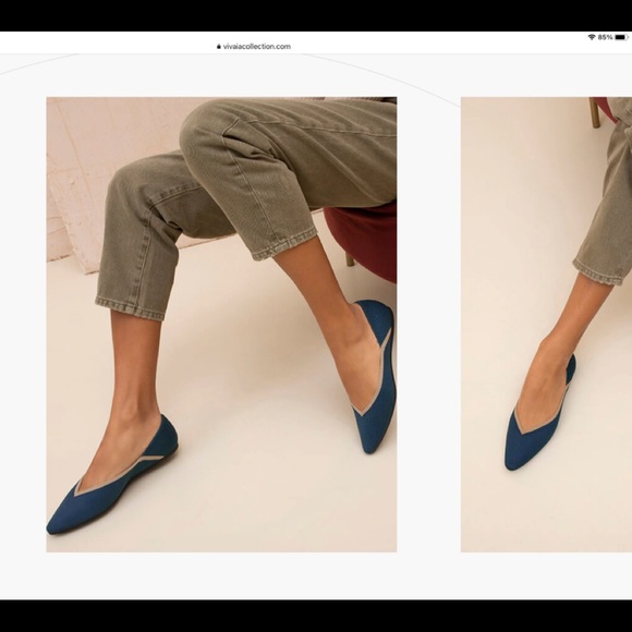 Vivaia Collection pointed toe flat, Marine Blue, WASHABLE, like Rothy’s - Picture 3 of 6
